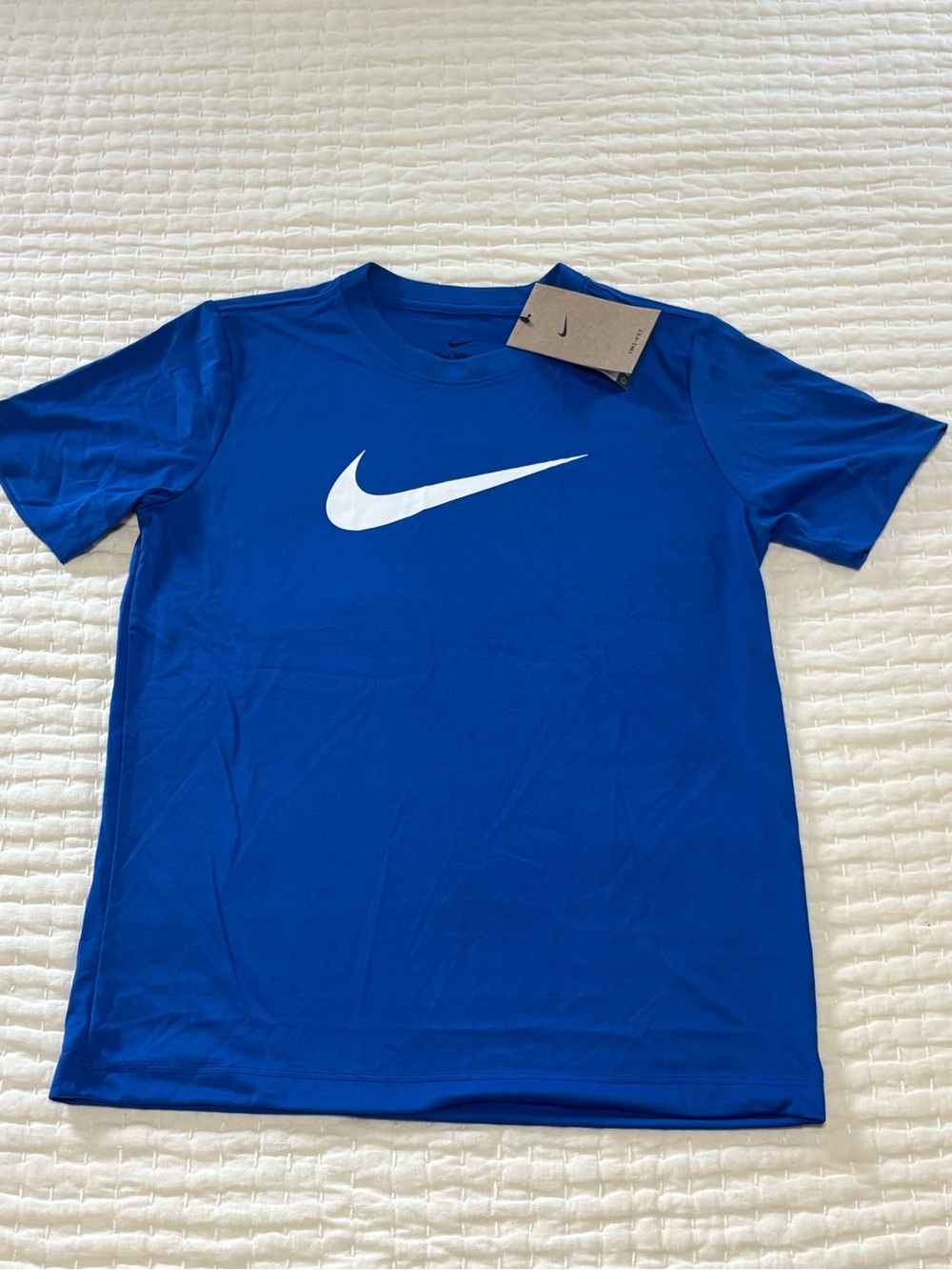 Nike Boys Blue Dri-FIT Swoosh Performance T-Shirt